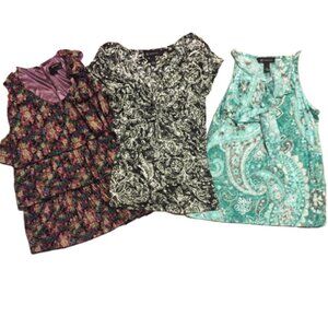 Three work Tops in size Medium ( 2 are brand INC  and one is radzoli)
